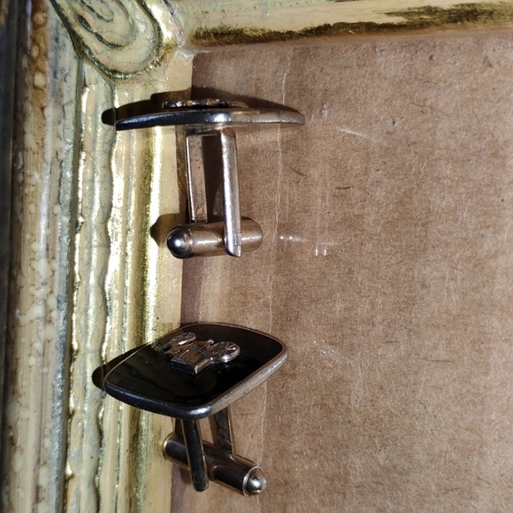 ⚜️Vintage STAGE COACH Gold Tone Cuff Links SQUARE RARE  EVC - Picture 3 of 16